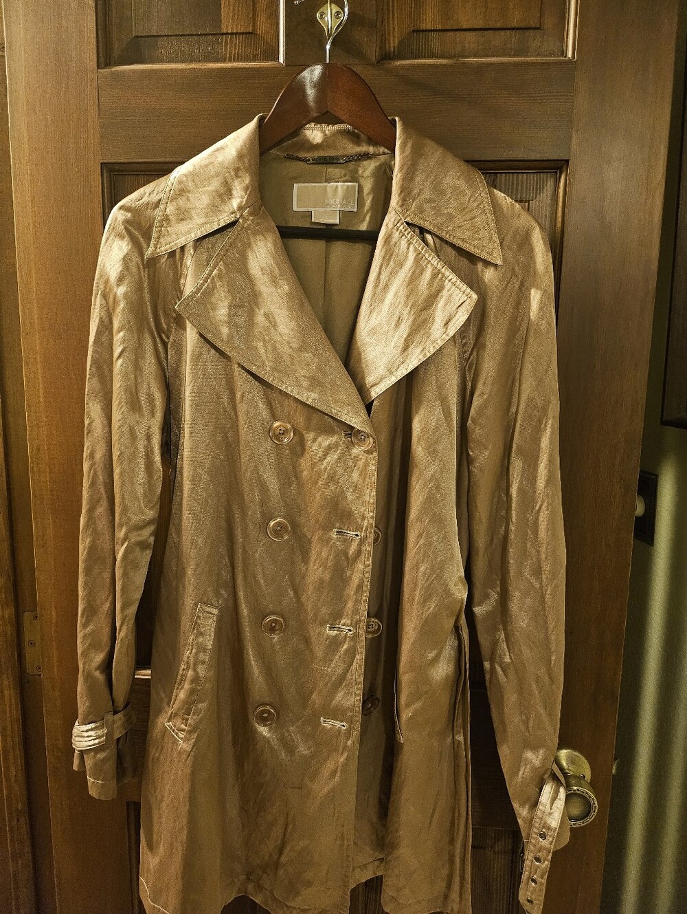 Michael Kors Women's Double-Breasted Tan Trench Coat
